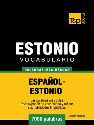 cover image of Vocabulario Español-Estonio